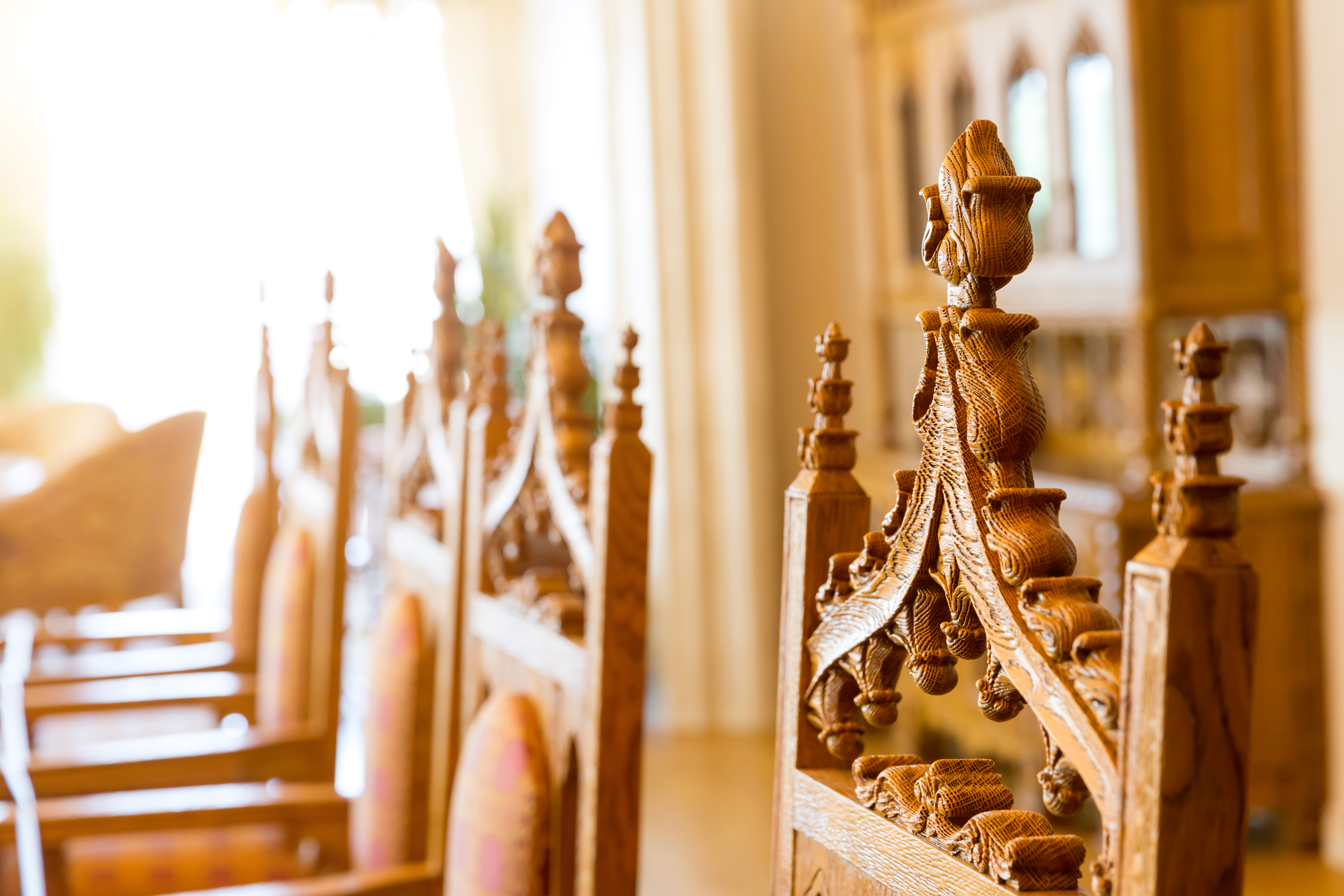 Elegant living room with custom wooden furniture, comfortable sofa, and modern decor elements